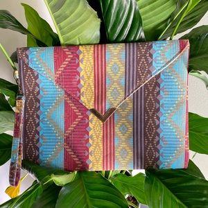 Multicolor Ethnic Print Handbag